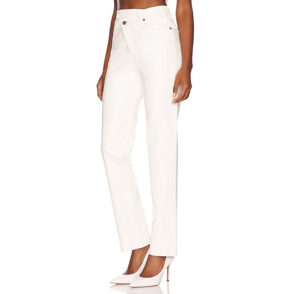 Agolde A9082-1285 Recycled Leather Criss Cross Straight Lace White Size 26 NWT - Picture 3 of 13